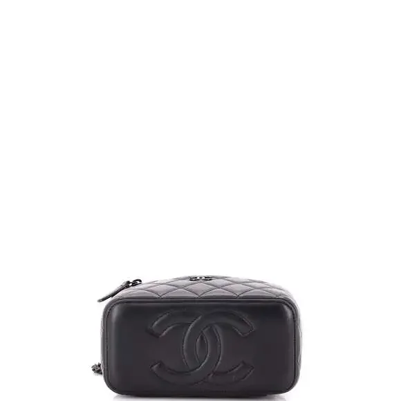 Chanel So Black Top Handle Vanity Case #243937C46B - Picture 4 of 8